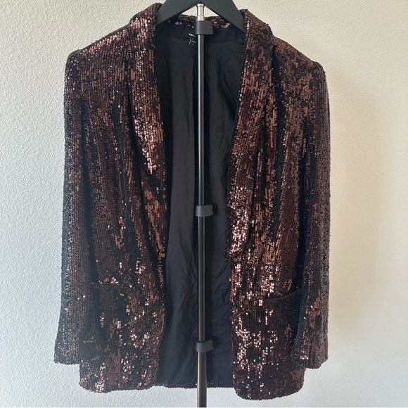 Express Brown Sequined Blazer Small - Picture 5 of 10